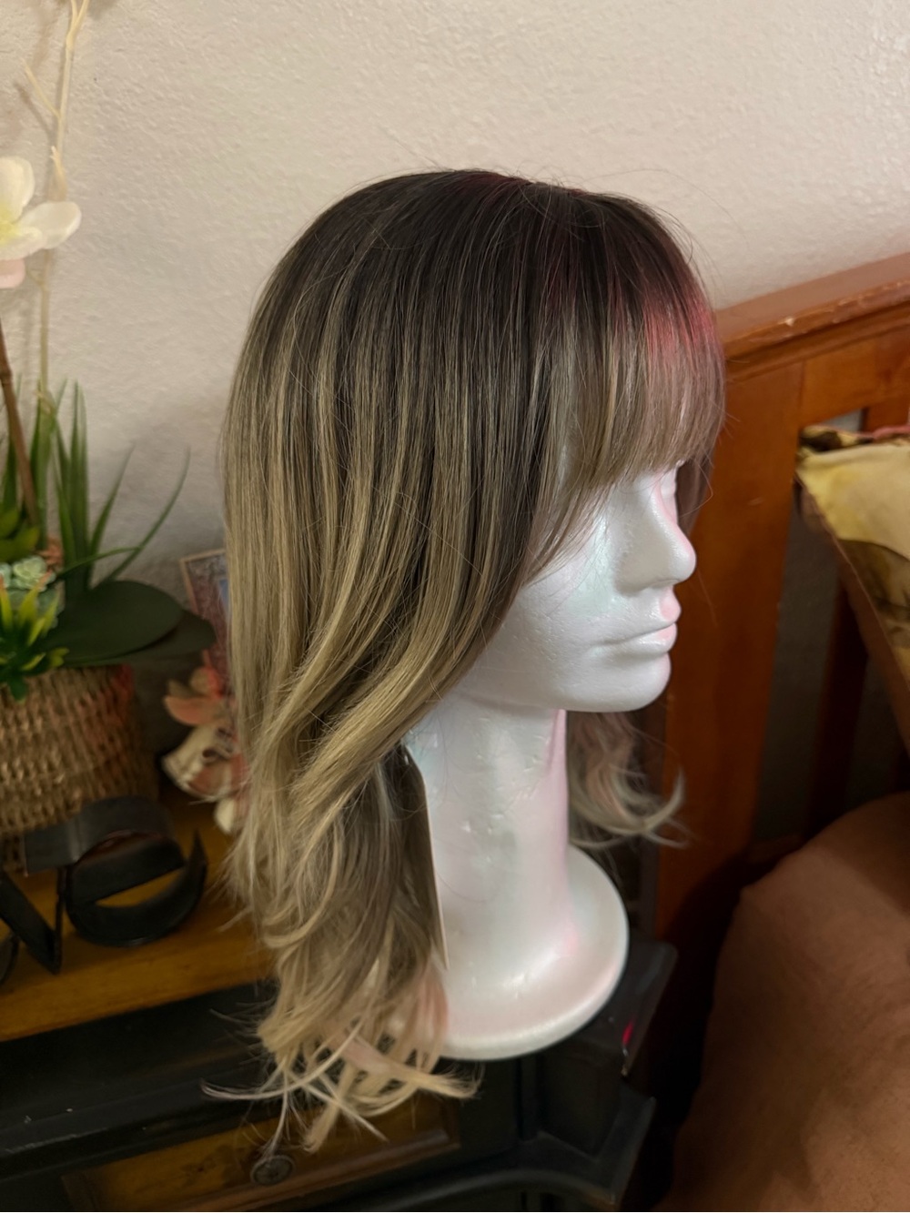 New!!! Women’s Long Layered Wig with Bangs - Ash Blonde Ombre